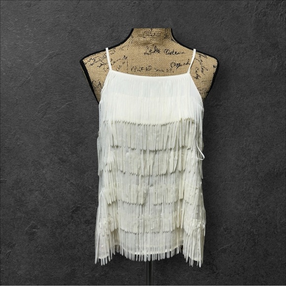 402 - GUESS SPAGHETTI STRAP FRINGE TOP - Picture 1 of 14